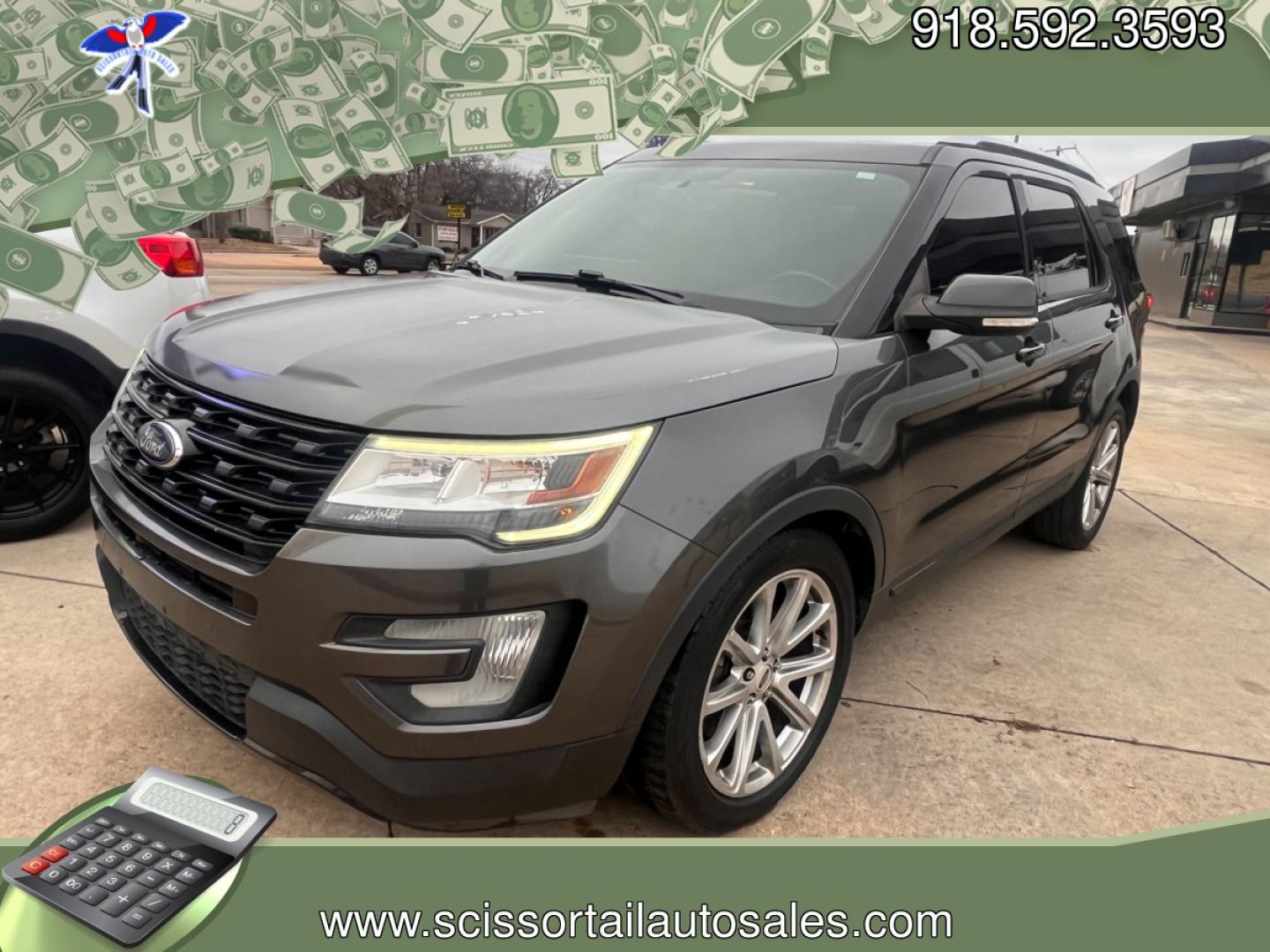 2016 GRAY FORD EXPLORER LIMITED Limited FWD (1FM5K7F84GG) with an 3.5L V6 DOHC 24V engine, 6-Speed Automatic transmission, located at 8101 E. Skelly Dr., Tulsa, OK, 74129, (918) 592-3593, 36.121891, -95.888802 - Photo#0